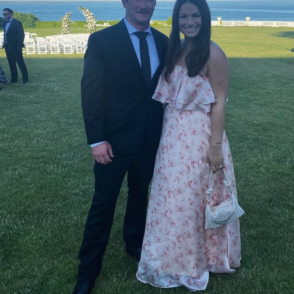 Lulu's - Pink Floral Print Organza Maxi Dress - Large - Picture 4 of 4